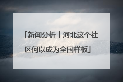 新闻分析丨河北这个社区何以成为全国样板