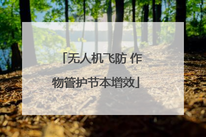 无人机飞防 作物管护节本增效