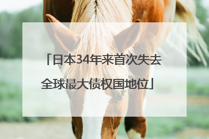 日本34年来首次失去全球最大债权国地位