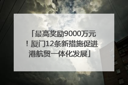 最高奖励9000万元！厦门12条新措施促进港航贸一体化发展