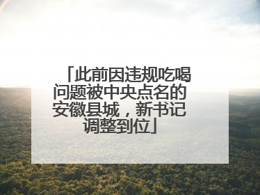 此前因违规吃喝问题被中央点名的安徽县城，新书记调整到位