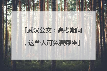 武汉公交：高考期间，这些人可免费乘坐