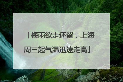 梅雨欲走还留，上海周三起气温迅速走高