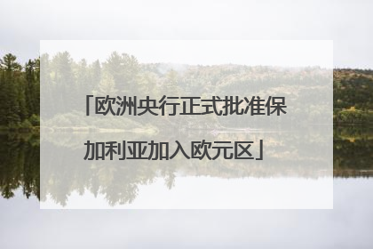 欧洲央行正式批准保加利亚加入欧元区