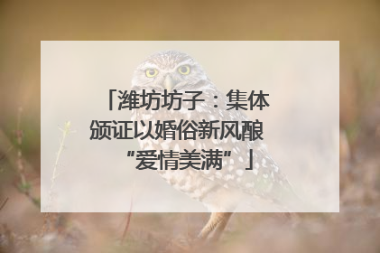 潍坊坊子：集体颁证以婚俗新风酿“爱情美满”