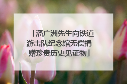 潘广洲先生向铁道游击队纪念馆无偿捐赠珍贵历史见证物