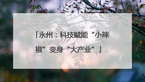 永州：科技赋能“小辣椒”变身“大产业”