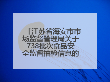 江苏省海安市市场监督管理局关于738批次食品安全监督抽检信息的通告（2025年第4期）