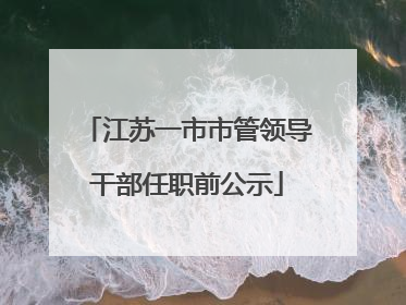 江苏一市市管领导干部任职前公示