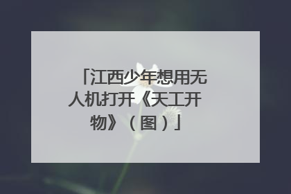 江西少年想用无人机打开《天工开物》（图）