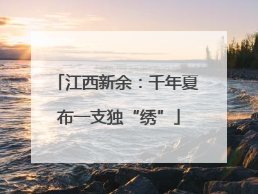 江西新余：千年夏布一支独“绣”