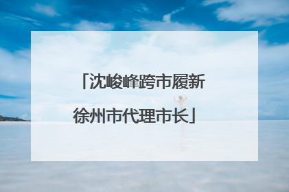 沈峻峰跨市履新徐州市代理市长