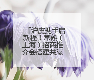 沪虞携手启新程！常熟（上海）招商推介会搭建共赢桥梁