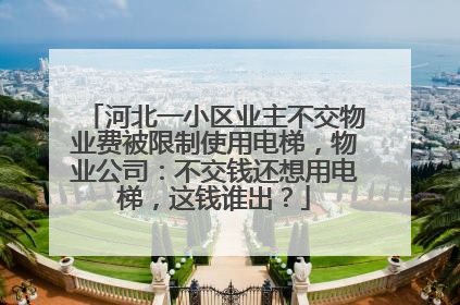 河北一小区业主不交物业费被限制使用电梯，物业公司：不交钱还想用电梯，这钱谁出？