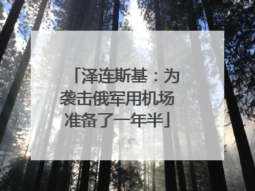 泽连斯基：为袭击俄军用机场准备了一年半