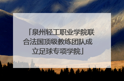 泉州轻工职业学院联合法国顶级教练团队成立足球专项学院