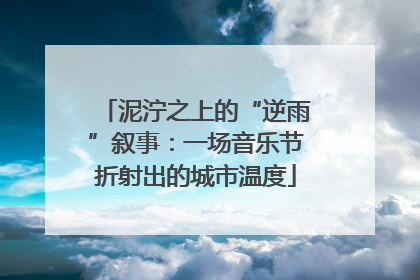 泥泞之上的“逆雨”叙事：一场音乐节折射出的城市温度