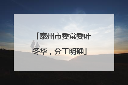 泰州市委常委叶冬华，分工明确