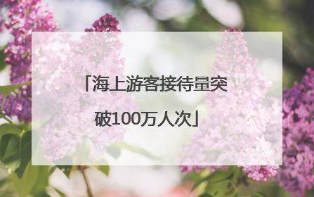 海上游客接待量突破100万人次