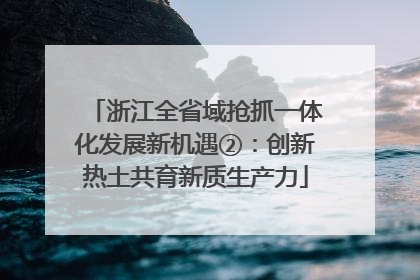 浙江全省域抢抓一体化发展新机遇②：创新热土共育新质生产力