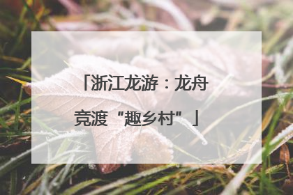 浙江龙游：龙舟竞渡“趣乡村”
