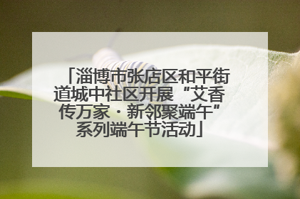 淄博市张店区和平街道城中社区开展“艾香传万家・新邻聚端午”系列端午节活动