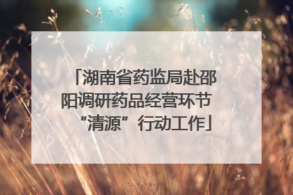 湖南省药监局赴邵阳调研药品经营环节“清源”行动工作