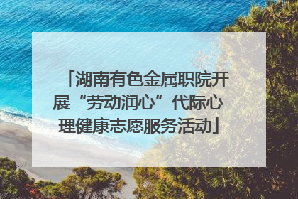 湖南有色金属职院开展“劳动润心”代际心理健康志愿服务活动
