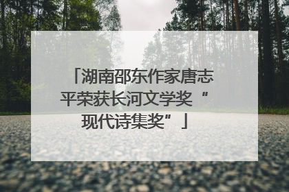 湖南邵东作家唐志平荣获长河文学奖“现代诗集奖”