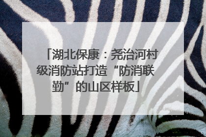 湖北保康：尧治河村级消防站打造“防消联勤”的山区样板