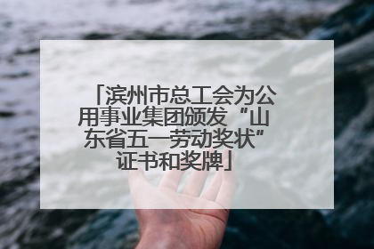 滨州市总工会为公用事业集团颁发“山东省五一劳动奖状”证书和奖牌