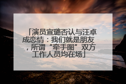 演员宣璐否认与汪卓成恋情：我们就是朋友，所谓“牵手图”双方工作人员均在场