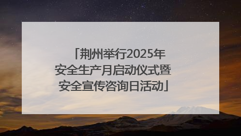 荆州举行2025年安全生产月启动仪式暨安全宣传咨询日活动