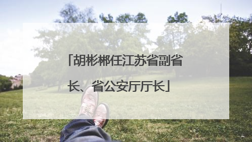 胡彬郴任江苏省副省长、省公安厅厅长
