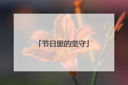 节日里的坚守