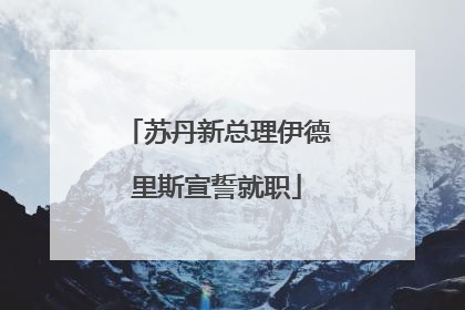 苏丹新总理伊德里斯宣誓就职