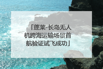 蓬莱-长岛无人机跨海运输场景首航验证试飞成功