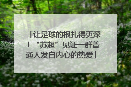 让足球的根扎得更深！“苏超”见证一群普通人发自内心的热爱