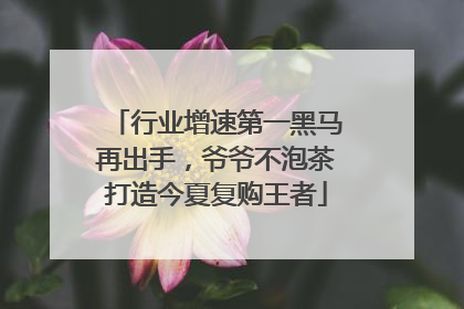 行业增速第一黑马再出手，爷爷不泡茶打造今夏复购王者