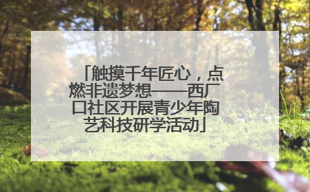 触摸千年匠心，点燃非遗梦想——西厂口社区开展青少年陶艺科技研学活动