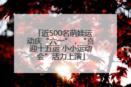 近500名萌娃运动庆“六一”，“喜迎十五运 小小运动会”活力上演