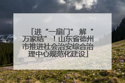 进“一扇门” 解“万家结”！山东省德州市推进社会治安综合治理中心规范化建设