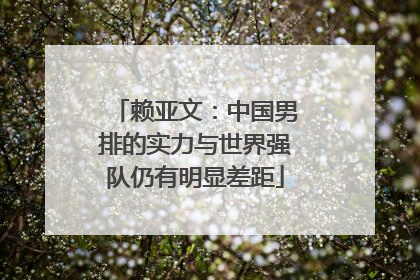 赖亚文：中国男排的实力与世界强队仍有明显差距