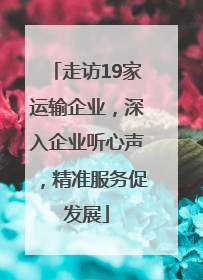 走访19家运输企业，深入企业听心声，精准服务促发展
