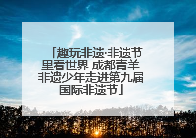 趣玩非遗·非遗节里看世界 成都青羊非遗少年走进第九届国际非遗节