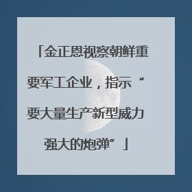 金正恩视察朝鲜重要军工企业，指示“要大量生产新型威力强大的炮弹”