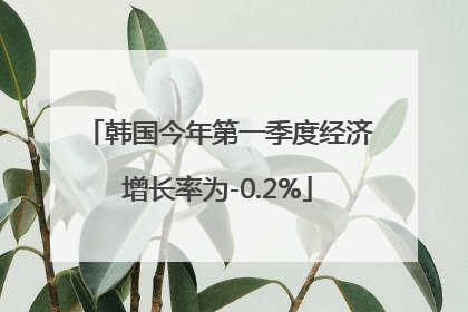 韩国今年第一季度经济增长率为-0.2%