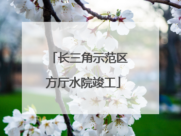 长三角示范区方厅水院竣工