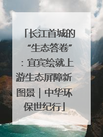 长江首城的“生态答卷”：宜宾绘就上游生态屏障新图景｜中华环保世纪行