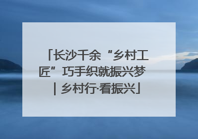 长沙千余“乡村工匠”巧手织就振兴梦｜乡村行·看振兴